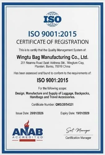 ISO 9001 certificate