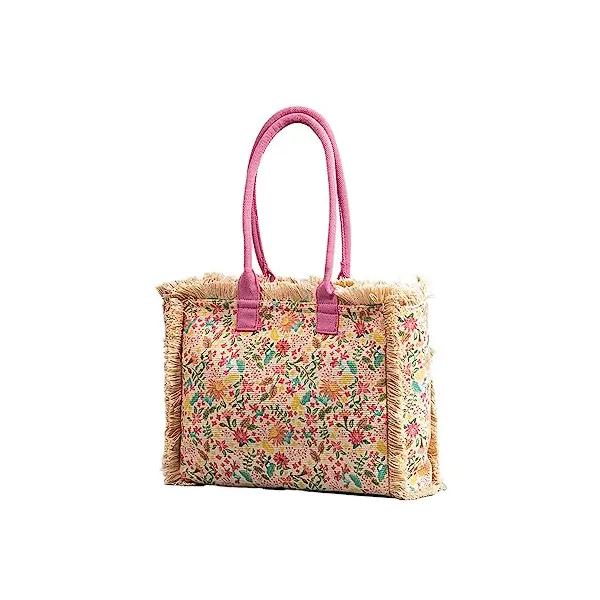 Fringed Canvas Shoulder Bag, view 2