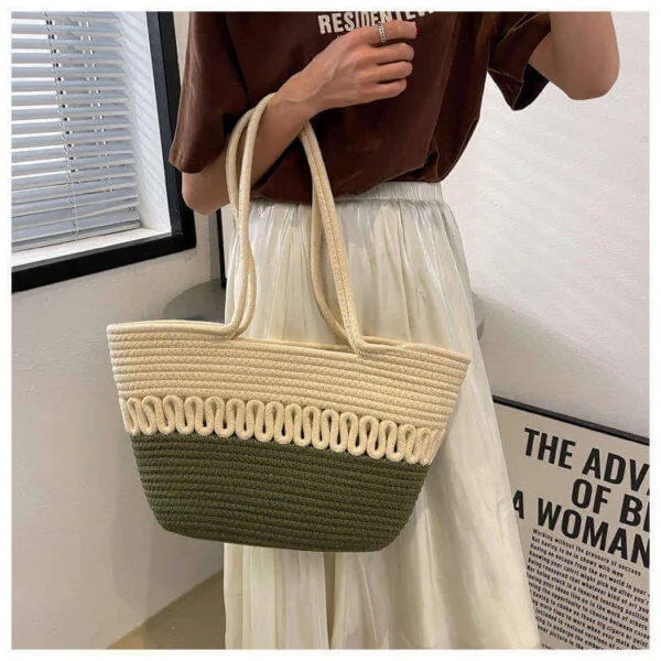 Hand-Woven Cotton Rope Tote Bag
