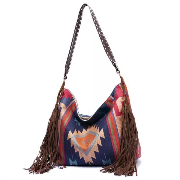 Handmade Woven Tassel Cotton and Linen Shoulder Bag, view 2